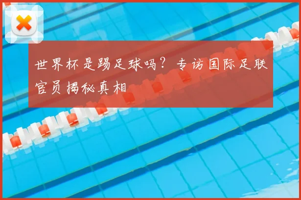 世界杯是踢足球吗?专访国际足联官员揭秘真相